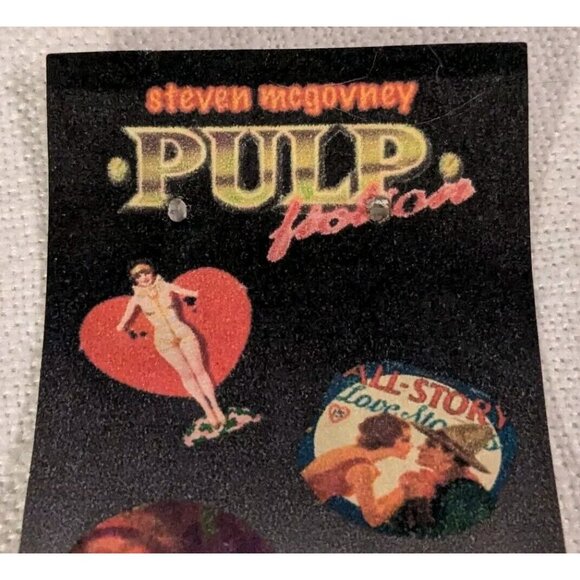 Steven Mcgovney Earrings Western Pulp Dangle Handcrafted Cowboy Romance Kitschy - Picture 4 of 13